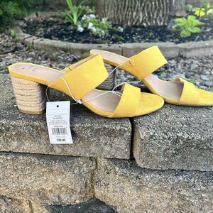 A New Day Yellow/Patricia‎ Women’s Sandals size 9 NWT NEW Heels Straw Boho
